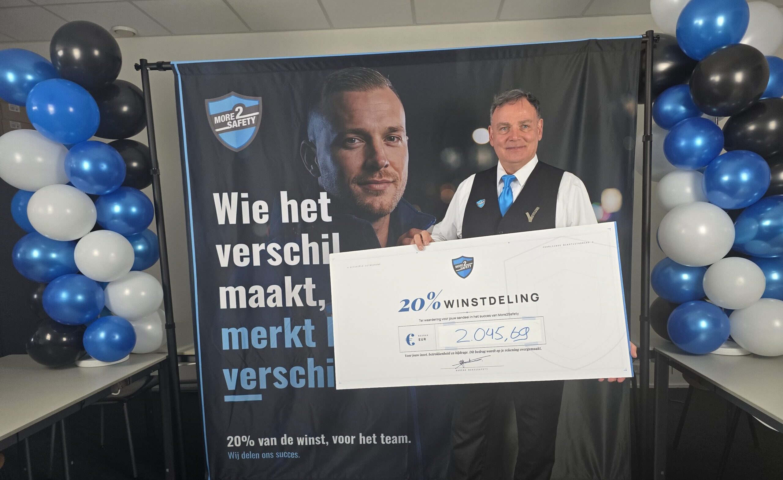 Winstdeling: More2Safety deelt ruim €60.000 onder het personeel